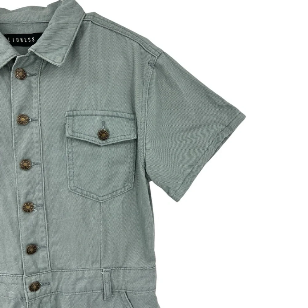 NEW Lioness Women Khaki Romper Green Short Sleeve XL